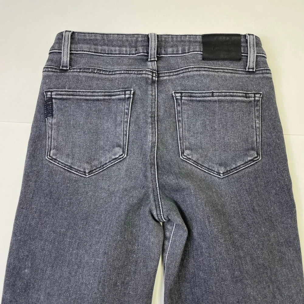 Paige Cindy High Rise Straight Leg Jeans 28 Ash Black Raw Hem Casual Grunge